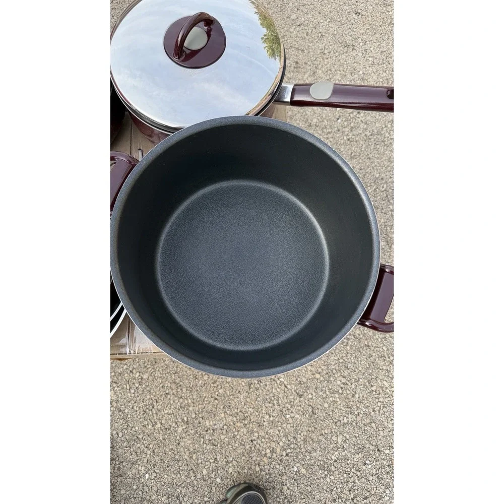 T-fal Armal Cookware Set Pots Pans Lids Burgundy‎